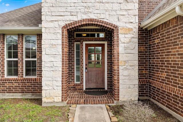 22726 Little Blue Stem Dr, Tomball, TX 77375 - entrance to property with brick siding and a shingled roof