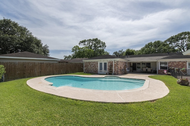 11107 Atwell Dr, Houston, TX 77096 - view of swimming pool featuring a patio and french doors