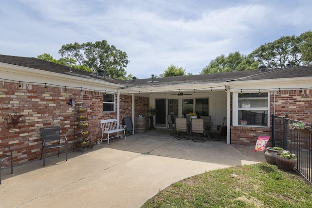 11107 Atwell Dr, Houston, TX 77096 - view of patio / terrace with ceiling fan