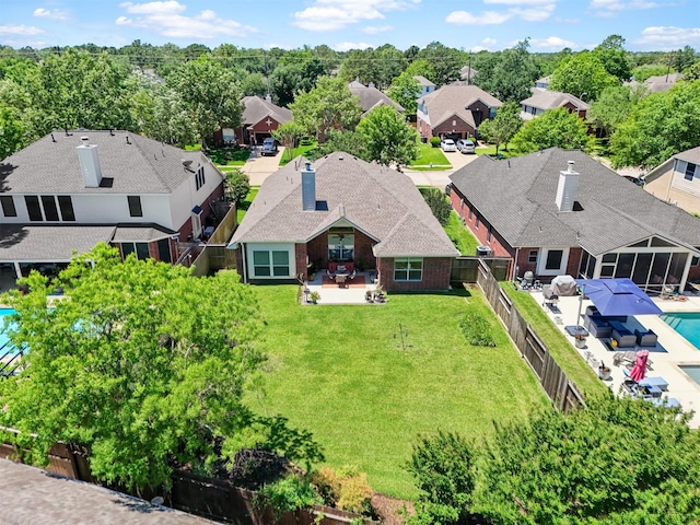 aerial view of residential area