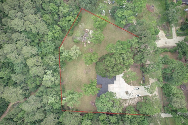 9471/2 Lake Glen Rd, Huffman, TX 77336 - aerial view of property and surrounding area with property parcel outlined