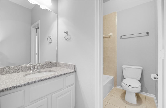 9803 White Rock Lake Trl, Cypress, TX 77433 - bathroom featuring vanity, toilet, tile patterned floors, and  shower combination