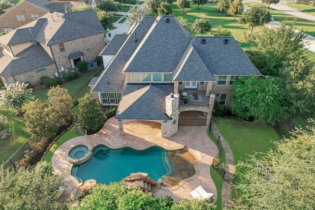 9803 White Rock Lake Trl, Cypress, TX 77433 - aerial view of property's location featuring a pool