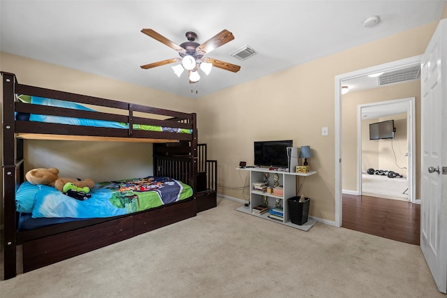 8535 Morning Oak Ln, Cypress, TX 77433 - carpeted bedroom featuring baseboards and a ceiling fan