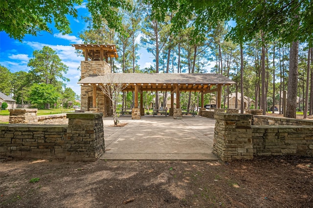 view of patio / terrace with a gazebo