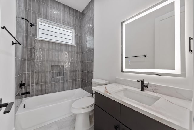 3912 Tulane St, Houston, TX 77018 - bathroom featuring shower / tub combination, toilet, and vanity