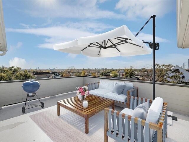 view of patio with an outdoor living space