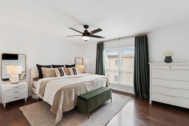 1115 Augusta Dr Unit 8, Houston, TX 77057 - bedroom with dark wood finished floors and a ceiling fan