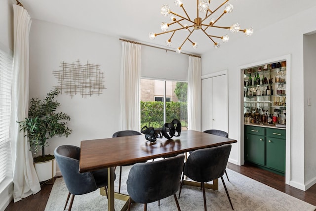 1115 Augusta Dr Unit 8, Houston, TX 77057 - dining room featuring a chandelier and dark wood-style flooring