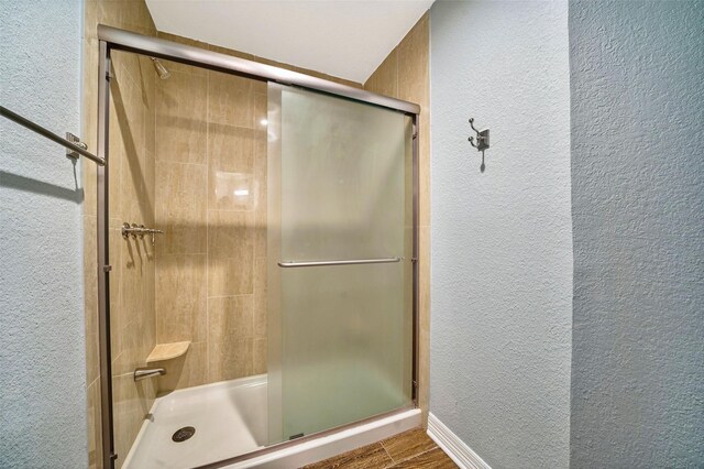 3726 Straightfork Dr, Houston, TX 77082 - bathroom with a textured wall and a stall shower