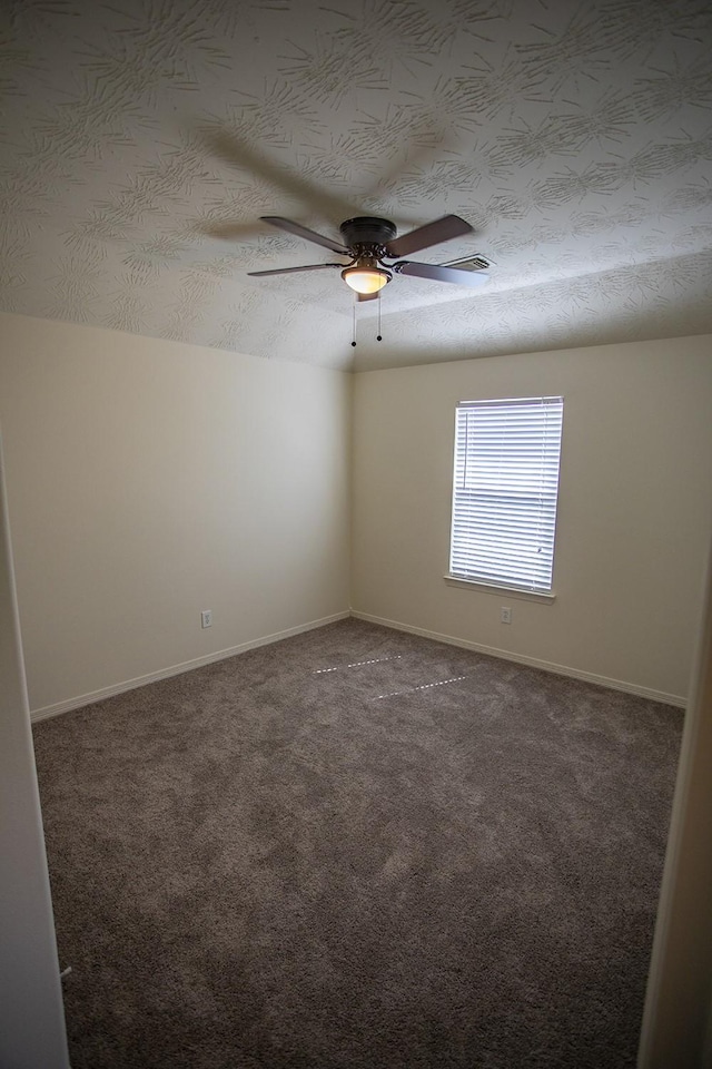 21926 Crestworth Ln, Katy, TX 77449 - carpeted spare room featuring a ceiling fan, baseboards, and a textured ceiling