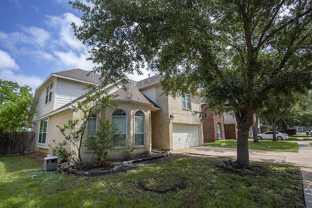 21926 Crestworth Ln, Katy, TX 77449 - view of front of property with an attached garage, brick siding, concrete driveway, and a shingled roof