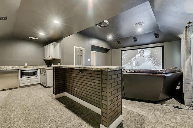 15538 Pine Valley Trl, Cypress, TX 77433 - cinema with light colored carpet and lofted ceiling