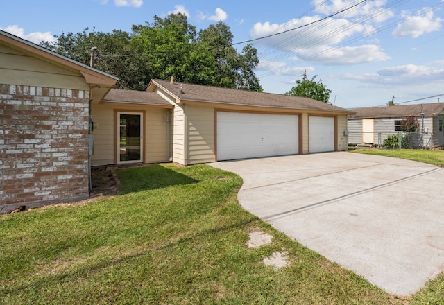 11802 Hamblin Rd, Cypress, TX 77429 - single story home with a front lawn and a detached garage