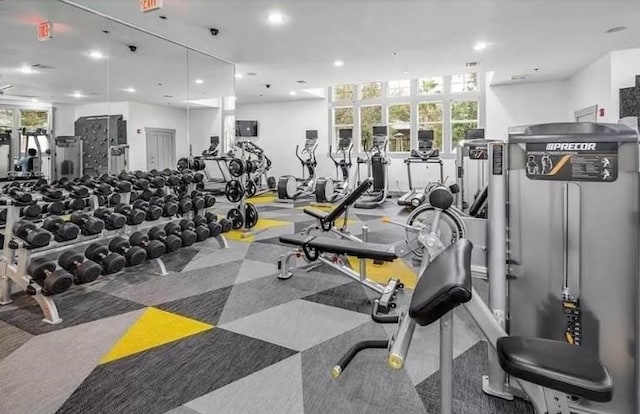 1725 Harvey Mitchell Pkwy S Unit 211, College Station, TX 77840 - exercise room with recessed lighting