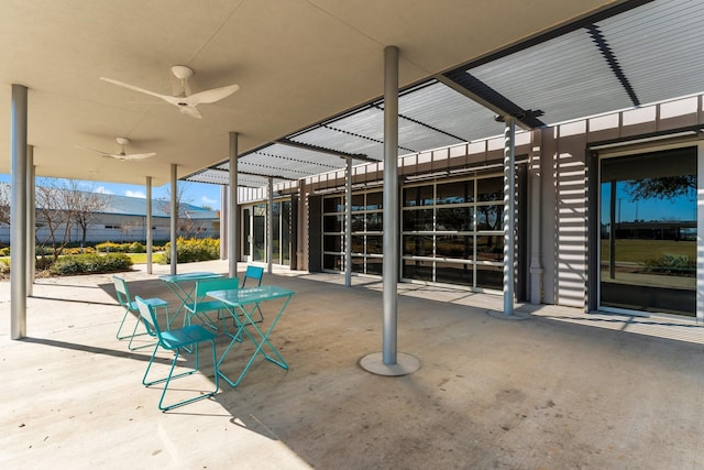 view of patio / terrace featuring a ceiling fan