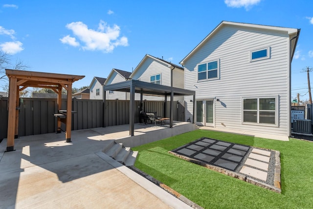 back of house with a gazebo, a patio, and cooling unit