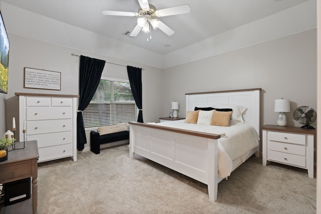 2838 Sunburst Ln, Montgomery, TX 77356 - bedroom with light carpet and ceiling fan
