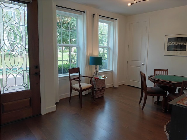 3622 Lannister Ln, Houston, TX 77055 - entryway with dark wood-type flooring and healthy amount of natural light
