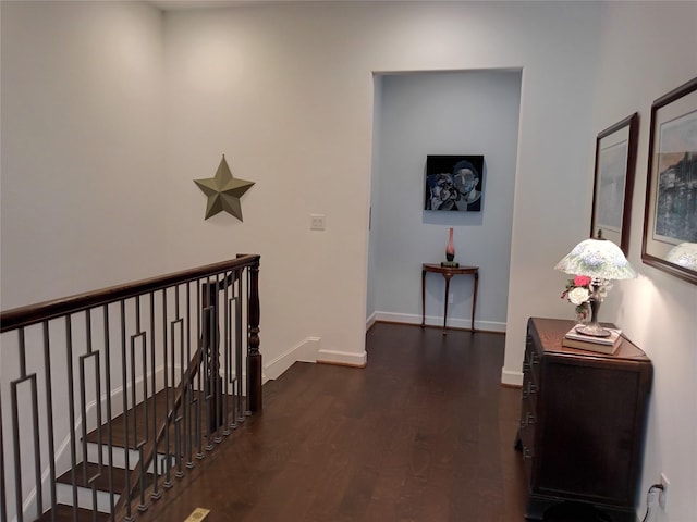 3622 Lannister Ln, Houston, TX 77055 - hall with wood finished floors and an upstairs landing