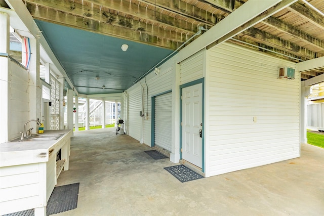 garage featuring a sink