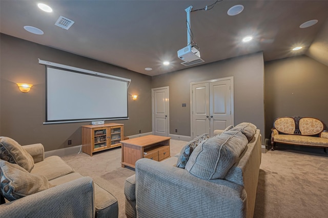 12607 Cove Landing Dr, Cypress, TX 77433 - cinema with light carpet, recessed lighting, and baseboards