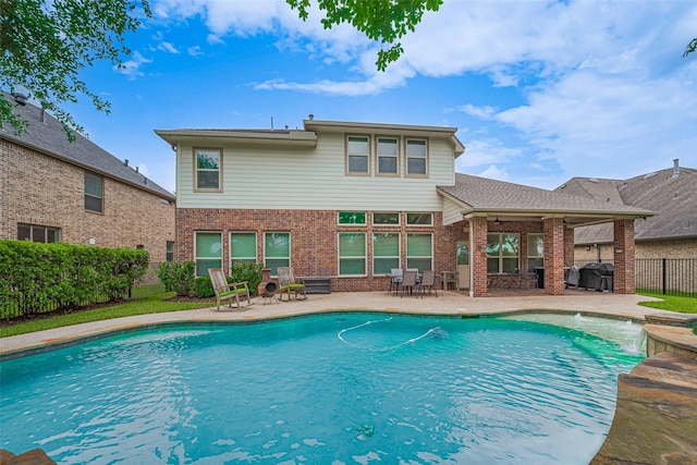 12607 Cove Landing Dr, Cypress, TX 77433 - view of pool with a patio, fence, and grilling area