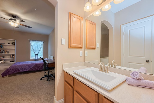 12607 Cove Landing Dr, Cypress, TX 77433 - bathroom featuring vanity and a ceiling fan