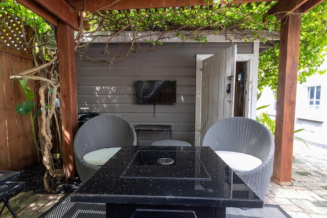 view of patio with fence