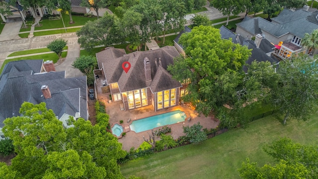 7403 Timberlake Dr, Sugar Land, TX 77479 - aerial view of property and surrounding area featuring a pool area