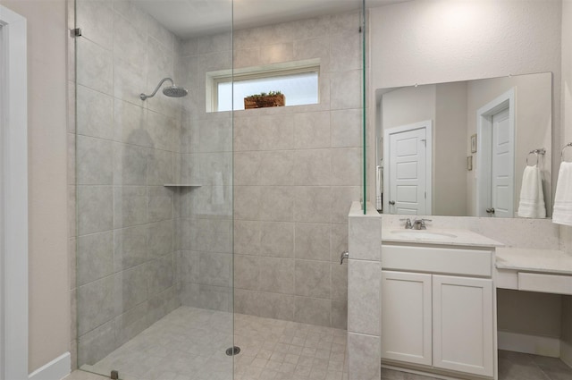 2510 Ocean Key Dr, Texas City, TX 77568 - full bath featuring a walk in shower, vanity, and baseboards