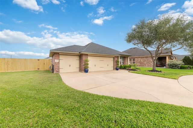 view of front of home with an attached garage, brick siding, and concrete driveway