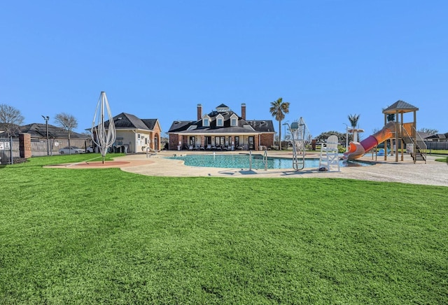 community pool featuring a patio area