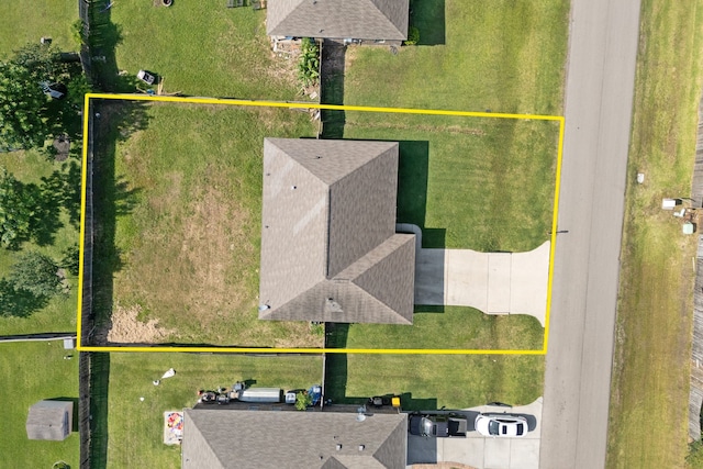 aerial view of property's location with property boundaries highlighted