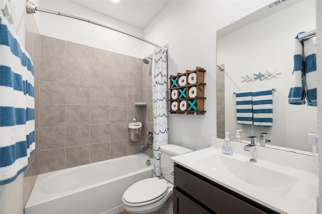 502 Rain Cloud Dr, Baytown, TX 77523 - bathroom featuring toilet, shower / bath combo, and vanity