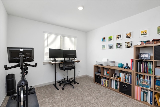 502 Rain Cloud Dr, Baytown, TX 77523 - office area featuring carpet and baseboards