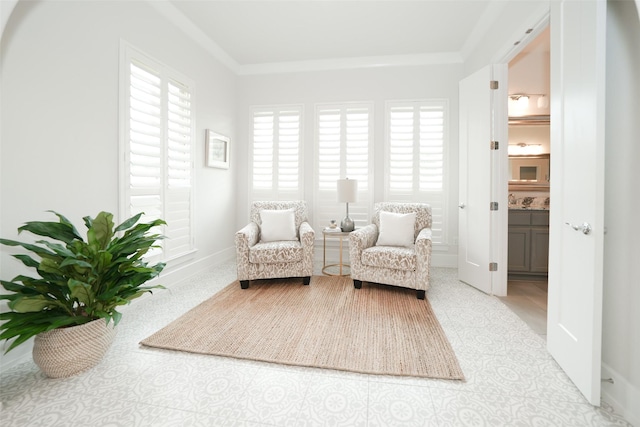 5502 Charlton Ridge Ln, Fulshear, TX 77441 - sitting room with ornamental molding and baseboards