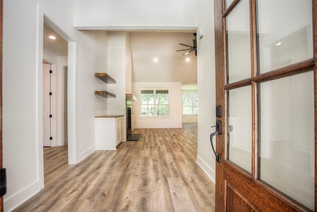 1973 Greentree Dr, Huntsville, TX 77340 - hall featuring light wood finished floors and recessed lighting