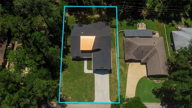 1973 Greentree Dr, Huntsville, TX 77340 - aerial view of property and surrounding area featuring property parcel outlined