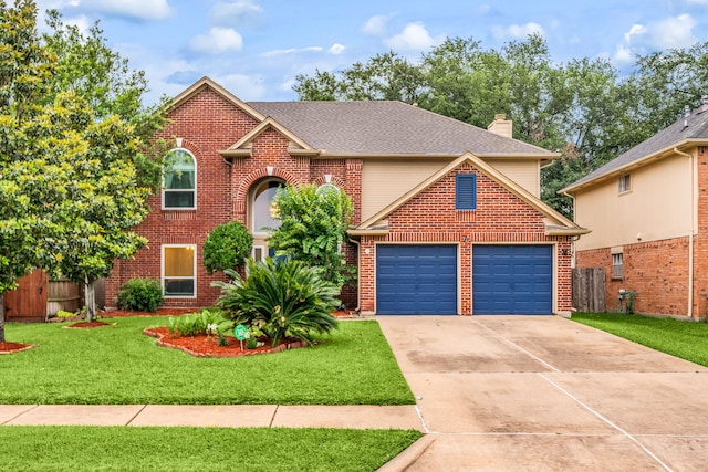 12114 Paddock Way, Houston, TX 77065 - traditional-style home featuring driveway, an attached garage, and brick siding