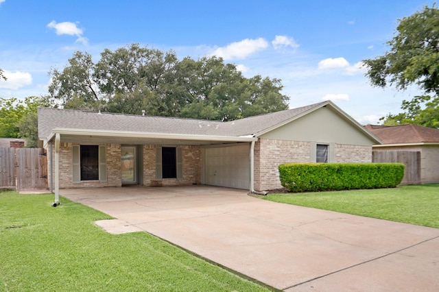 1926 Klauke Ct, Rosenberg, TX 77471 - ranch-style house featuring an attached garage, driveway, brick siding, and roof with shingles
