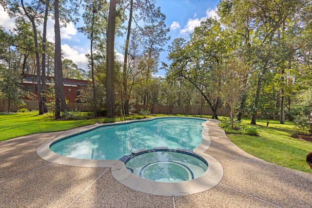 6131 Knollview Dr, Spring, TX 77389 - view of pool with a pool with connected hot tub