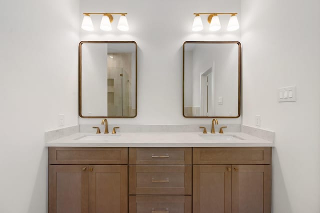full bathroom featuring double vanity