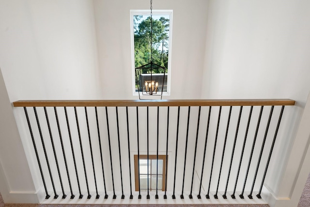 1420 Flamingo St, Conroe, TX 77385 - stairs with a chandelier