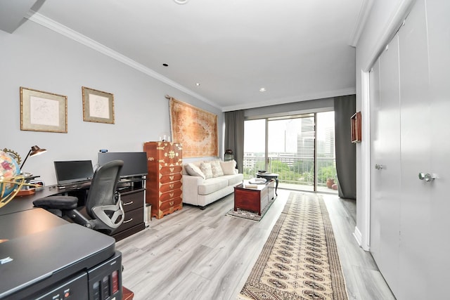 5050 Woodway Dr Unit 7L, Houston, TX 77056 - office space featuring ornamental molding and light wood-type flooring