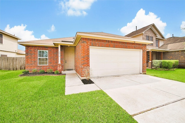 6010 Lovage Ave, Crosby, TX 77532 - view of front of property with brick siding, an attached garage, and concrete driveway