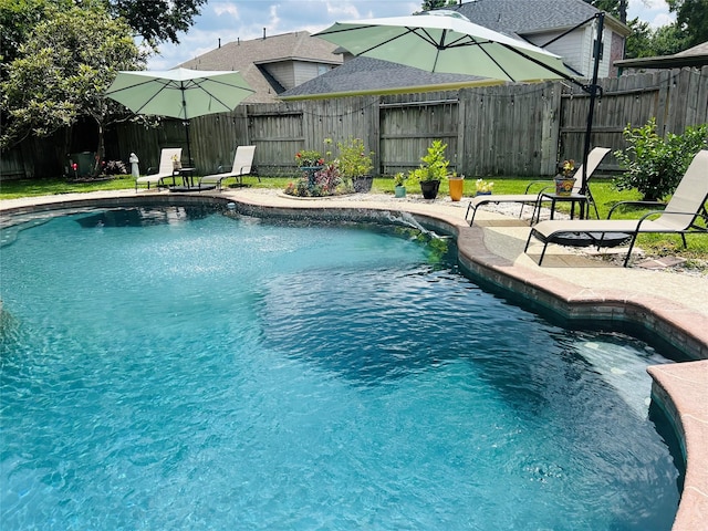 14411 Lawton Ridge Dr, Cypress, TX 77429 - view of pool featuring a fenced backyard and a patio area
