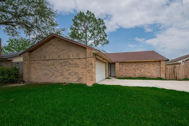 16250 Rancho Blanco Dr, Houston, TX 77083 - view of home's exterior featuring brick siding, a garage, and concrete driveway