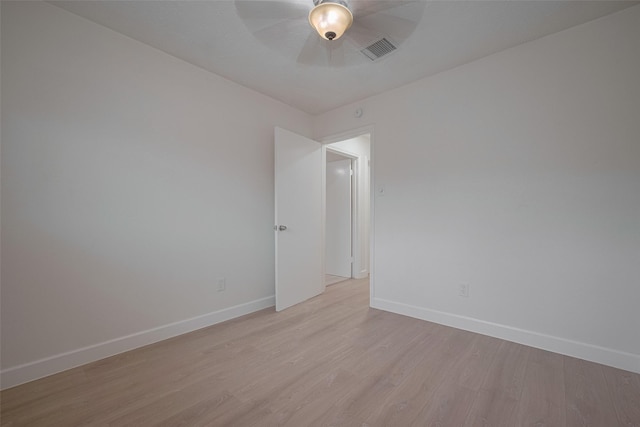 16250 Rancho Blanco Dr, Houston, TX 77083 - spare room featuring ceiling fan, baseboards, and light wood-style flooring