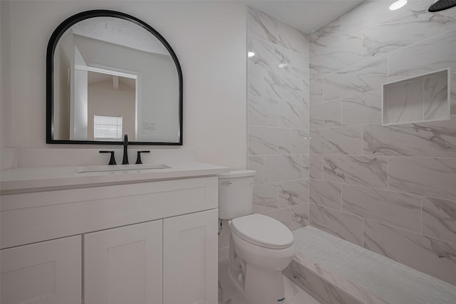 16250 Rancho Blanco Dr, Houston, TX 77083 - full bath featuring toilet, tiled shower, and vanity